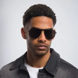 Shop GIORGIO ARMANI Aviator Sunglasses in Matte Black online.