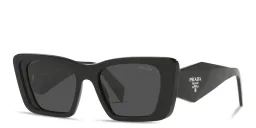 Shop PRADA Logo Signature Butterfly Sunglasses in Black online.