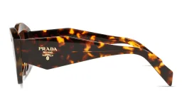 Shop PRADA Logo Signature Irregular Sunglasses in Havana online.