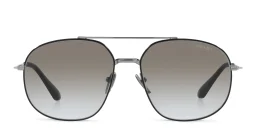 Shop PRADA Aviator Sunglasses in Black online.