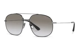 Shop PRADA Aviator Sunglasses in Black online.