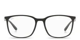 Shop Ray-Ban Optics Unisex Square Eyeglasses in Shiny Black online.