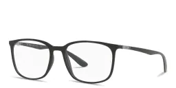 Shop Ray-Ban Optics Unisex Square Eyeglasses in Shiny Black online.