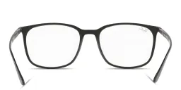 Shop Ray-Ban Optics Unisex Square Eyeglasses in Shiny Black online.