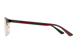 Shop GUCCI Wide Rectangle Eyeglasses in Black online.