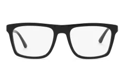 Shop Emporio Armani Rectangle Eyeglasses in Black online.