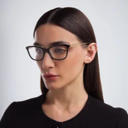 Shop PRADA Cat Eye Eyeglasses in Black online.