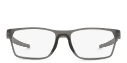 Shop Oakley Hex Jector Wide Rectangle Eyeglasses in Satin Grey Smoke online.
