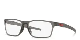 Shop Oakley Hex Jector Wide Rectangle Eyeglasses in Satin Grey Smoke online.