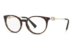 Shop VALENTINO Round Eyeglasses in Havana online.