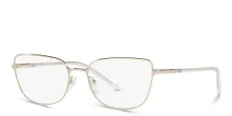 Shop PRADA Wide Cat Eye Eyeglasses in Pale Gold online.