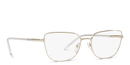 Shop PRADA Wide Cat Eye Eyeglasses in Pale Gold online.
