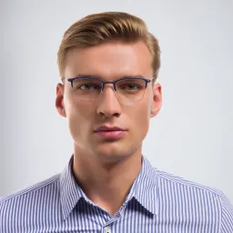 تسوق نظارة طبية مربعة بنصف إطار مونوجرام بلون أزرق أونلاين.