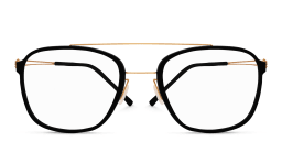 Shop MONOGRAM Unisex Square Eyeglasses in Black Gold online.