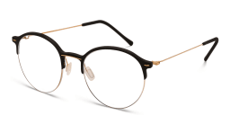 Shop MONOGRAM Unisex Half Rim Round Eyeglasses in Black online.