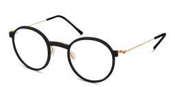 Shop MONOGRAM Unisex Round Eyeglasses in Black Gold online.