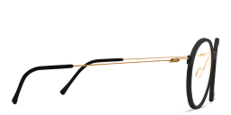 Shop MONOGRAM Unisex Round Eyeglasses in Black Gold online.