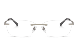 Shop EYE'M Rimless Wide Rectangle Eyeglasses in Grey online.