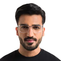 Shop EYE'M Wide Rectangle Eyeglasses in Clear online.