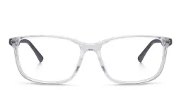 Shop EYE'M Wide Rectangle Eyeglasses in Transparent online.
