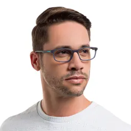 Shop EYE'M Rectangle Eyeglasses in Blue online.