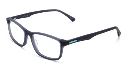 Shop EYE'M Rectangle Eyeglasses in Blue online.