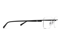 Shop EYE'M Rimless Wide Rectangle Eyeglasses in Black online.