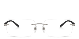 Shop EYE'M Rimless Wide Rectangle Eyeglasses in Grey online.
