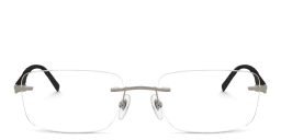Shop EYE'M Rimless Wide Rectangle Eyeglasses in Gold online.