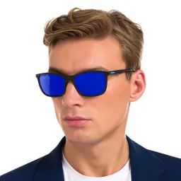 Shop EYE'M Rectangle Sunglasses in Black online.