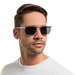 Shop EYE'M Rectangle Sunglasses in Clear online.