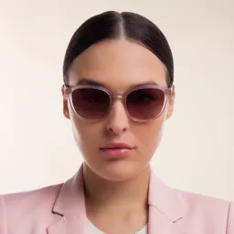 Shop EYE'M Round Sunglasses in Pink online.