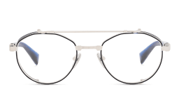 Shop BALMAIN Brigade IV Unisex Round Eyeglasses in Grey online.