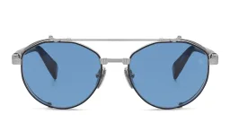Shop BALMAIN Brigade IV Unisex Round Sunglasses in Silver online.