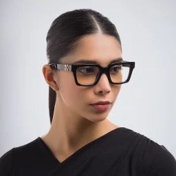 Shop OFF WHITE Style 21 Unisex Square Eyeglasses in Black online.