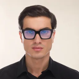 Shop OFF WHITE Style 21 Unisex Square Eyeglasses in Black online.