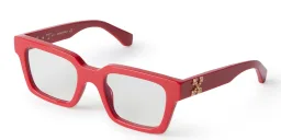 Shop OFF WHITE Style 21 Unisex Square Eyeglasses in Red online.