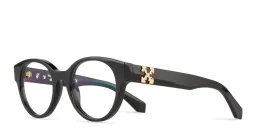 Shop OFF WHITE Unisex Round Eyeglasses in Black online.