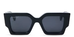 تسوق نظارات شمسية مربّعة للجنسين أوف وايت بلون أسود لامع أونلاين.