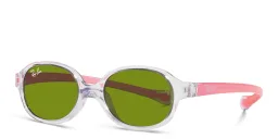 Shop Ray-Ban Junior Kids Oval Sunglasses in Transparent Light Violet online.