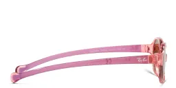 Shop Ray-Ban Junior Kids Round Sunglasses in Transparent Light Red online.