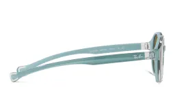 Shop Ray-Ban Junior Kids Round Sunglasses in Light Blue online.
