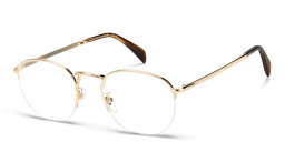 Shop DAVID BECKHAM Half Rim Oval Eyeglasses in Gold Striped Brown online.