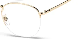 Shop DAVID BECKHAM Half Rim Oval Eyeglasses in Gold Striped Brown online.