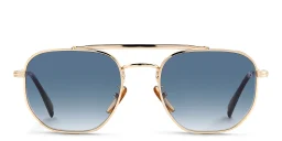 Shop DAVID BECKHAM Square Sunglasses in Gold Havana online.