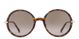 Shop JIMMY CHOO Oversized Round Sunglasses in Havana online.