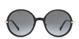 Shop JIMMY CHOO Oversized Round Sunglasses in Black online.