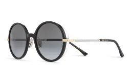 Shop JIMMY CHOO Oversized Round Sunglasses in Black online.