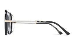 Shop JIMMY CHOO Oversized Round Sunglasses in Black online.