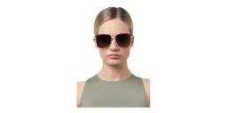 Shop JIMMY CHOO Hester/S Square Sunglasses in Gold Havana online.